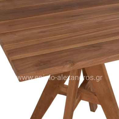 OUTDOOR DINING TABLE LEO HM9622.11 SQUARE TEAK WOOD 80x80x75Hcm.