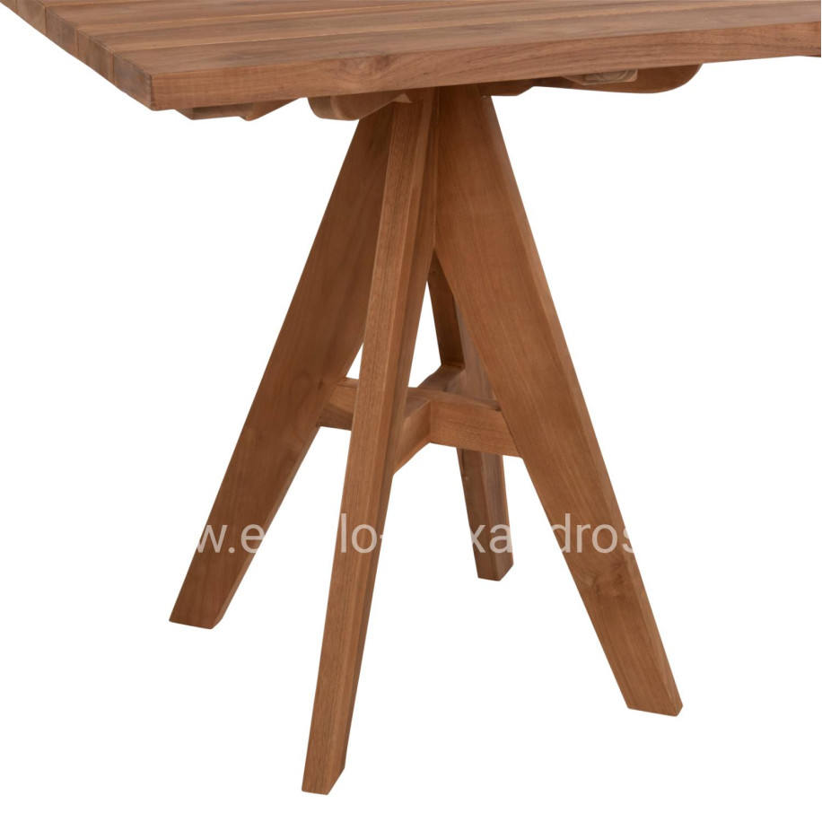 OUTDOOR DINING TABLE LEO HM9622.11 SQUARE TEAK WOOD 80x80x75Hcm.