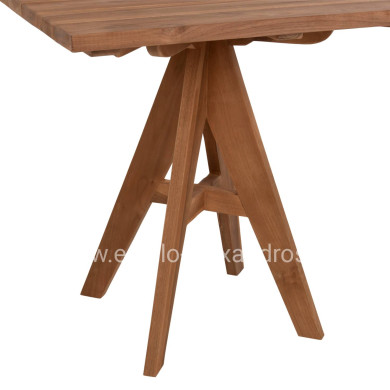 OUTDOOR DINING TABLE LEO HM9622.11 SQUARE TEAK WOOD 80x80x75Hcm.