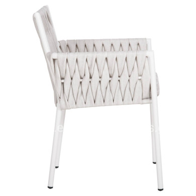 ALUMINUM ARMCHAIR MARTIN HM5564.11 WHITE FRAME AND OFF-WHITE SYNTHETIC RATTAN 56x56x80Hcm.
