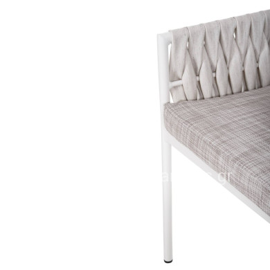 ALUMINUM ARMCHAIR MARTIN HM5564.11 WHITE FRAME AND OFF-WHITE SYNTHETIC RATTAN 56x56x80Hcm.