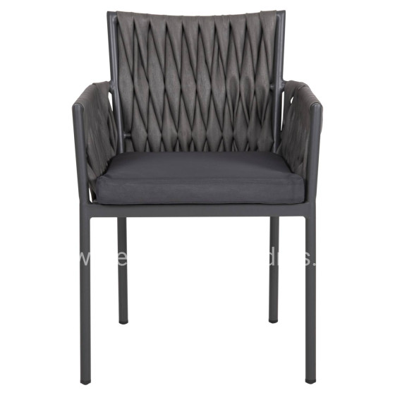 ALUMINUM ARMCHAIR MARTIN HM5564.12 ANTHRACITE FRAME AND ANTHRACITE SYNTHETIC RATTAN 56x56x80Hcm.