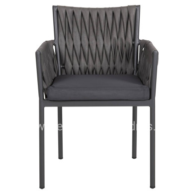 ALUMINUM ARMCHAIR MARTIN HM5564.12 ANTHRACITE FRAME AND ANTHRACITE SYNTHETIC RATTAN 56x56x80Hcm.