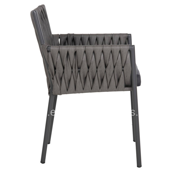 ALUMINUM ARMCHAIR MARTIN HM5564.12 ANTHRACITE FRAME AND ANTHRACITE SYNTHETIC RATTAN 56x56x80Hcm.