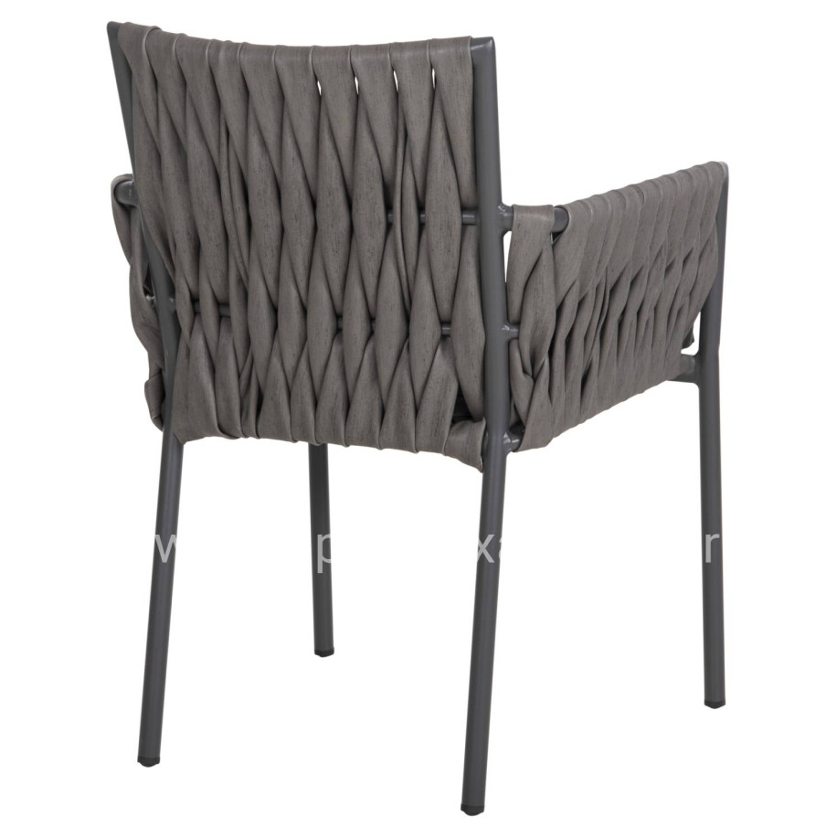 ALUMINUM ARMCHAIR MARTIN HM5564.12 ANTHRACITE FRAME AND ANTHRACITE SYNTHETIC RATTAN 56x56x80Hcm.