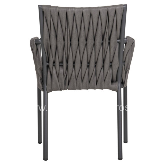 ALUMINUM ARMCHAIR MARTIN HM5564.12 ANTHRACITE FRAME AND ANTHRACITE SYNTHETIC RATTAN 56x56x80Hcm.