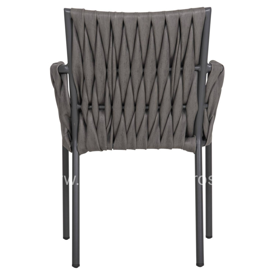 ALUMINUM ARMCHAIR MARTIN HM5564.12 ANTHRACITE FRAME AND ANTHRACITE SYNTHETIC RATTAN 56x56x80Hcm.