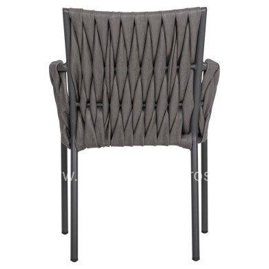 ALUMINUM ARMCHAIR MARTIN HM5564.12 ANTHRACITE FRAME AND ANTHRACITE SYNTHETIC RATTAN 56x56x80Hcm.