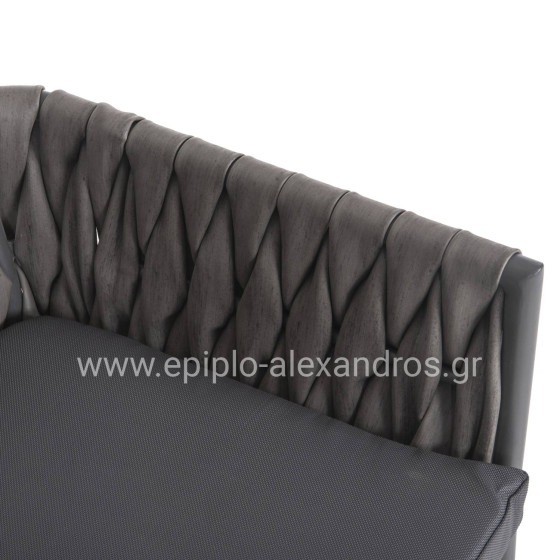 ALUMINUM ARMCHAIR MARTIN HM5564.12 ANTHRACITE FRAME AND ANTHRACITE SYNTHETIC RATTAN 56x56x80Hcm.