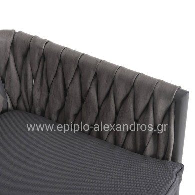 ALUMINUM ARMCHAIR MARTIN HM5564.12 ANTHRACITE FRAME AND ANTHRACITE SYNTHETIC RATTAN 56x56x80Hcm.