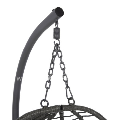 HANGING NEST MILLIE HM5997.10 METAL BASE-SYNTHETIC RATTAN AND CUSHIONS IN GREY 90x75x190Hcm.