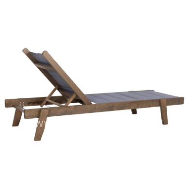 BEACH LOUNGER MILOS HM10685.02 BEECH WOOD IN WALNUT-GREY TEXTILENE CUSHION COVER 204x65x92,5Hcm.