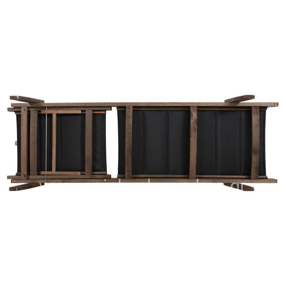 ΞΑΠΛΩΣΤΡΑ MILOS HM10685.03 ΞΥΛΟ ΟΞΙΑΣ ΣΕ ΚΑΡΥΔΙ-ΜΑΥΡΟ TEXTILENE 204x65x31,5-92,5Υεκ.