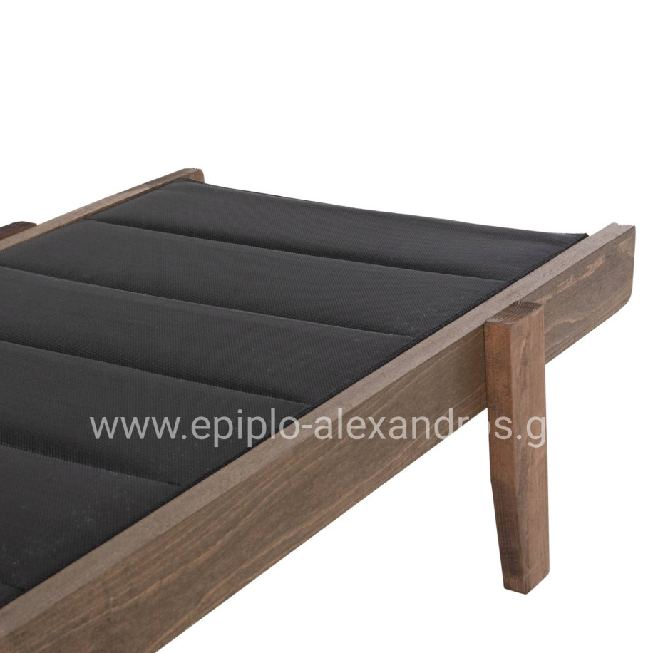 ΞΑΠΛΩΣΤΡΑ MILOS HM10685.03 ΞΥΛΟ ΟΞΙΑΣ ΣΕ ΚΑΡΥΔΙ-ΜΑΥΡΟ TEXTILENE 204x65x31,5-92,5Υεκ.