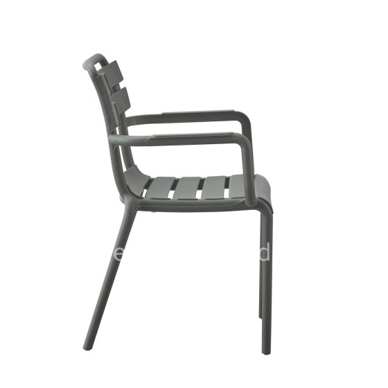 POLYPROPYLENE ARMCHAIR PHILLY HM6123.04 OLIVE GREEN 58,5x49x83,5Hcm.