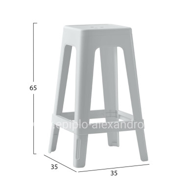 ΣΚΑΜΠΟ ΠΟΛΥΠΡΟΠΥΛΕΝΙΟΥ ΤΕΤΡΑΓΩΝΟ ZEB HM6128.01 ΛΕΥΚΟ 35x35x65Υεκ.