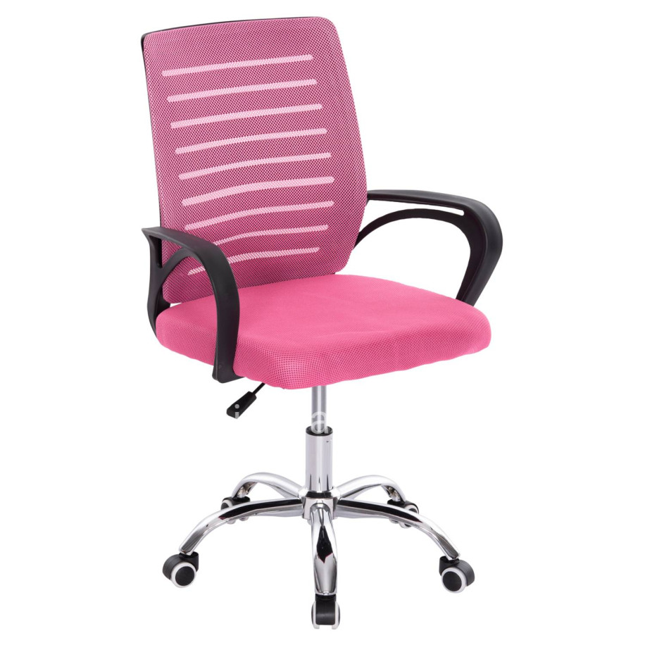 OFFICE CHAIR TRAIL HM1192.35 PINK MESH-CHROMED METAL LEG 62x51x98Hcm.