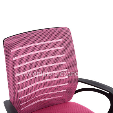 OFFICE CHAIR TRAIL HM1192.35 PINK MESH-CHROMED METAL LEG 62x51x98Hcm.