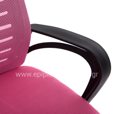 OFFICE CHAIR TRAIL HM1192.35 PINK MESH-CHROMED METAL LEG 62x51x98Hcm.