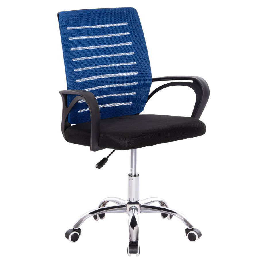 OFFICE CHAIR TRAIL HM1192.36 BLUE & BLACK MESH-CHROMED METAL LEG 62x51x98Hcm.