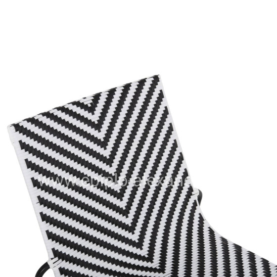 METAL CHAIR PONY HM6082 BLACK & WHITE SYNTHETIC RATTAN 66x68x75Hcm.