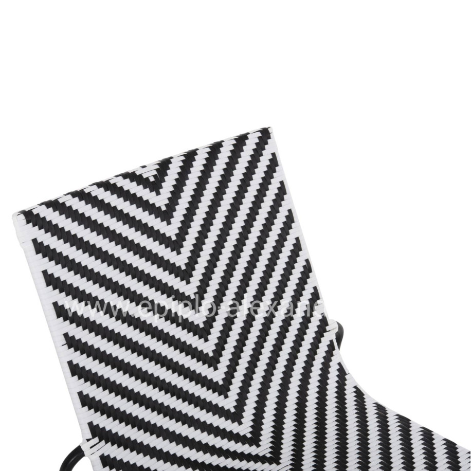 METAL CHAIR PONY HM6082 BLACK & WHITE SYNTHETIC RATTAN 66x68x75Hcm.