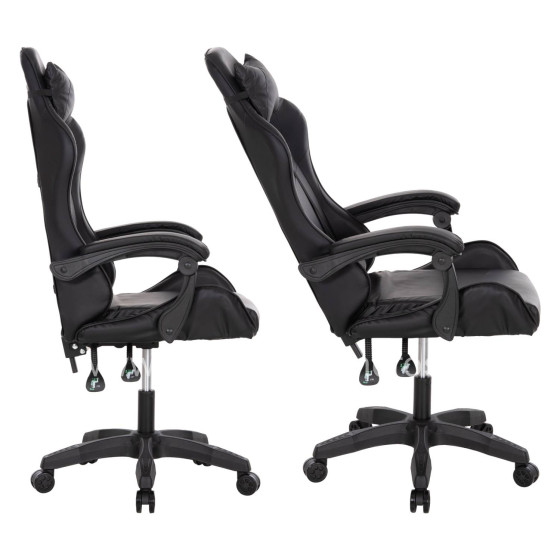 GAMING CHAIR MANCER HM1194 BLACK PU-BLACK POLYPROPYLENE 59x69x125Hcm.