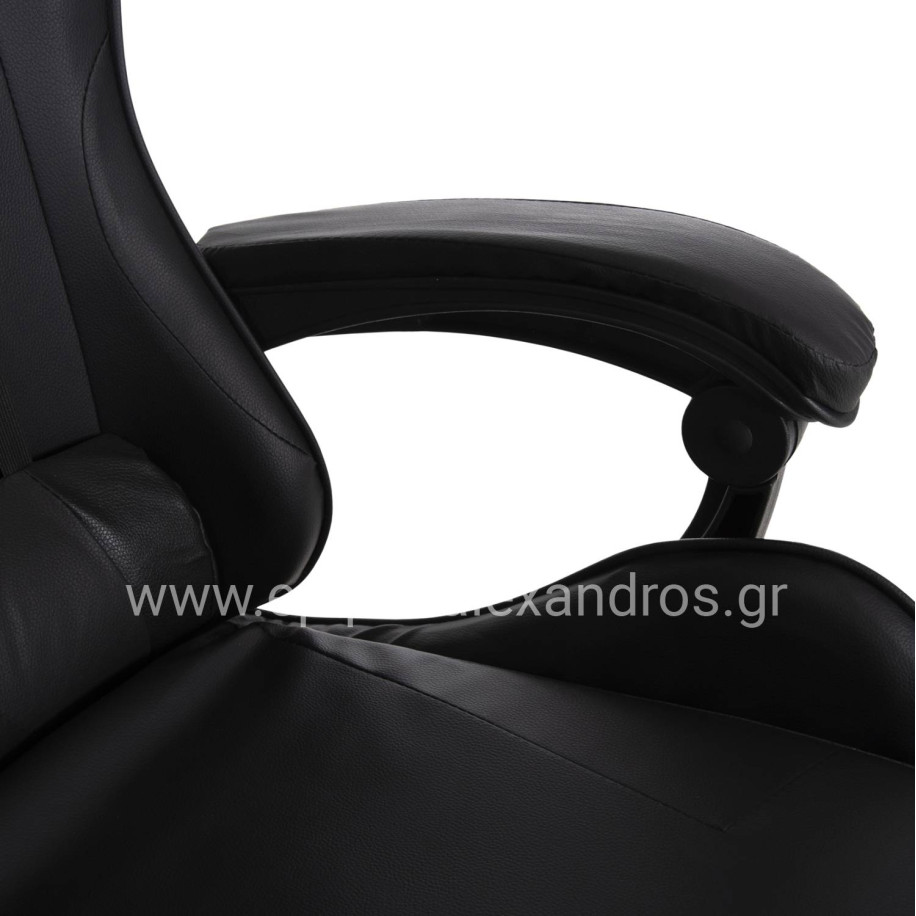 GAMING CHAIR MANCER HM1194 BLACK PU-BLACK POLYPROPYLENE 59x69x125Hcm.