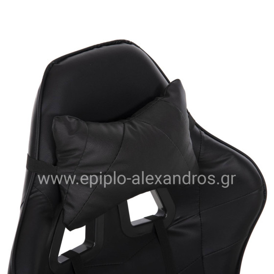GAMING CHAIR MANCER HM1194 BLACK PU-BLACK POLYPROPYLENE 59x69x125Hcm.