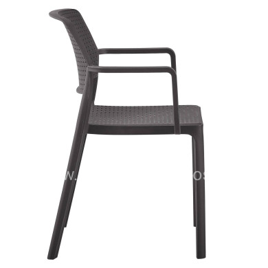 ARMCHAIR OUTDOOR COMFEE HM6102.09 POLYPROPYLENE IN BROWN 54x57x83Hcm.