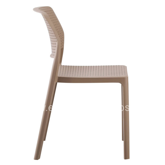 CHAIR OUTDOOR COMFEE HM6101.04 POLYPROPYLENE IN CAPPUCCINO 41x57x82H cm.