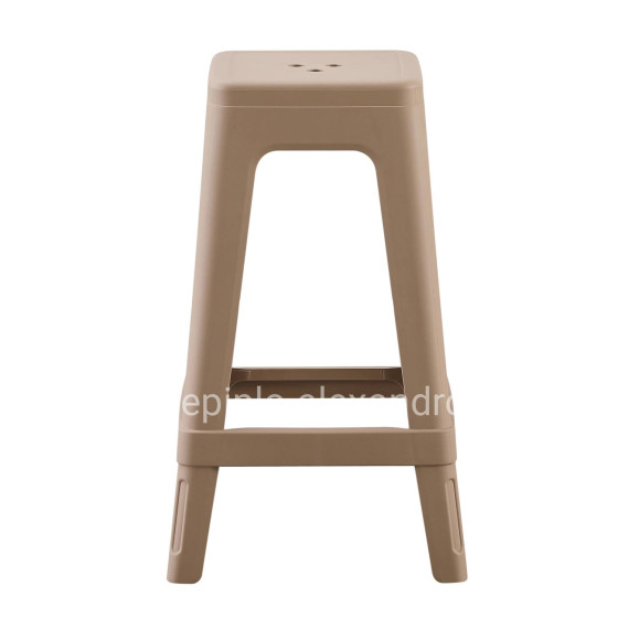 POLYPROPYLENE STOOL SQUARE ZEB HM6128.05 CAPPUCCINO 35x35x65Hcm.