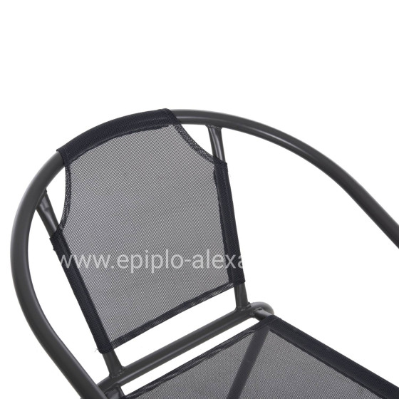 ARMCHAIR OUTDOOR LEDAN HM5977.01 METAL & TEXTILENE IN GREY 55x58x72Hcm.