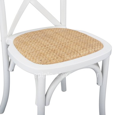Wooden chair Owen Stackable from beech wood in white color with crossed back HM8575.14 48x53x90 cm