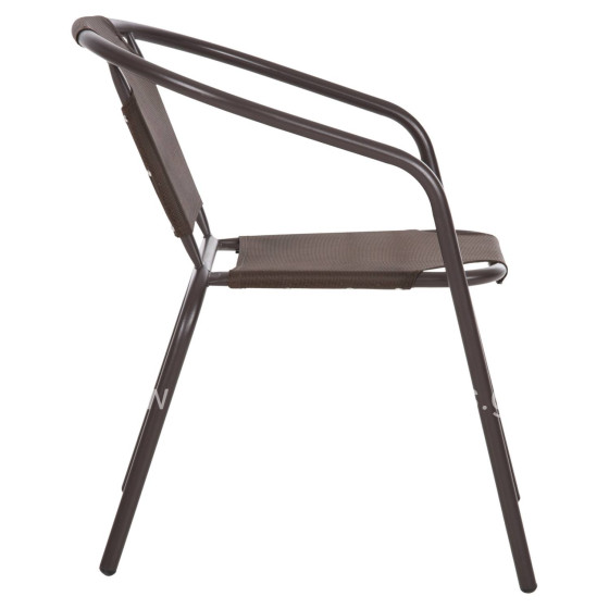 ARMCHAIR OUTDOOR LEDAN HM5977.02 METAL & TEXTILENE IN BROWN 55x58x72Hcm.