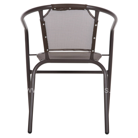 ARMCHAIR OUTDOOR LEDAN HM5977.02 METAL & TEXTILENE IN BROWN 55x58x72Hcm.