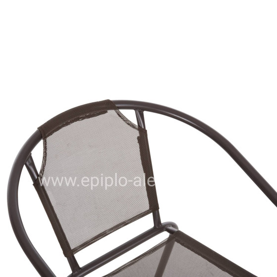 ARMCHAIR OUTDOOR LEDAN HM5977.02 METAL & TEXTILENE IN BROWN 55x58x72Hcm.