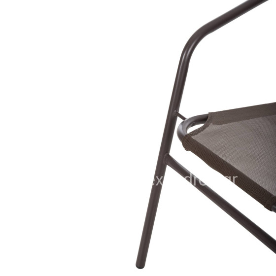ARMCHAIR OUTDOOR LEDAN HM5977.02 METAL & TEXTILENE IN BROWN 55x58x72Hcm.