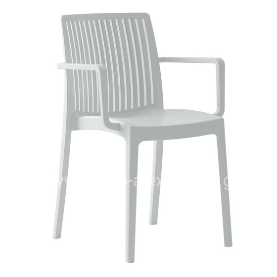 POLYPROPYLENE ARMCHAIR IDA HM6127.01 WHITE 53x50x82Hcm.