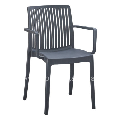 POLYPROPYLENE ARMCHAIR IDA HM6127.03 GREY 41,3x54,2x81,8Hcm.
