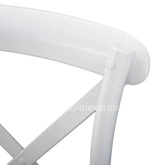 Wooden chair Owen Stackable from beech wood in white color with crossed back HM8575.14 48x53x90 cm