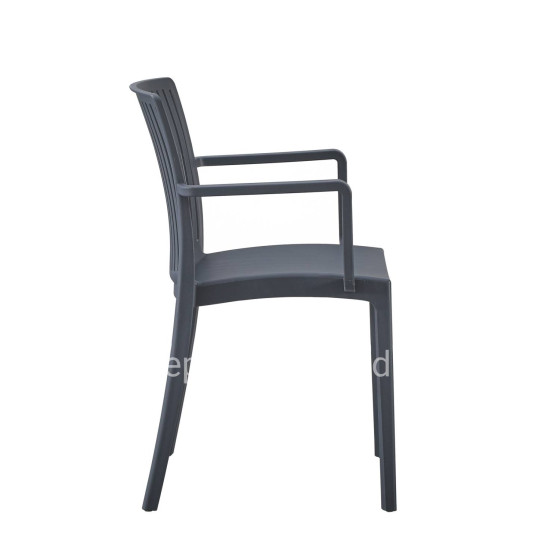 POLYPROPYLENE ARMCHAIR IDA HM6127.03 GREY 41,3x54,2x81,8Hcm.