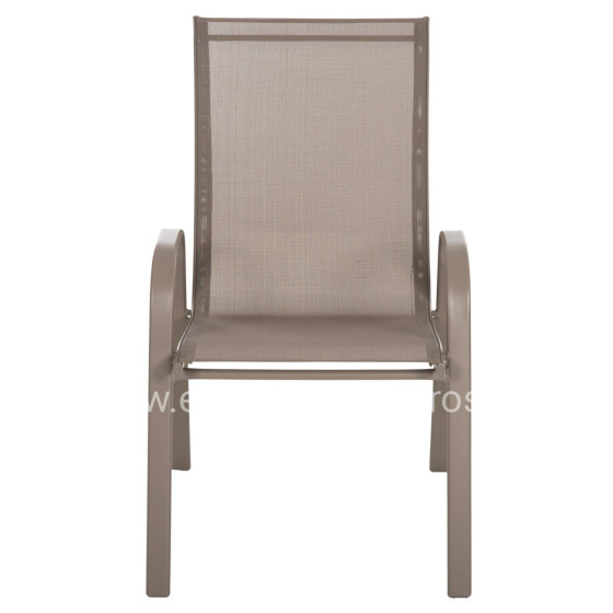 OUTDOOR ARMCHAIR LEON HM5000.04 CHAMPAGNE METAL FRAME-CHAMPAGNE TEXTILENE 54x70x93Hcm.