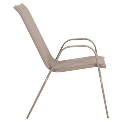 OUTDOOR ARMCHAIR LEON HM5000.04 CHAMPAGNE METAL FRAME-CHAMPAGNE TEXTILENE 54x70x93Hcm.