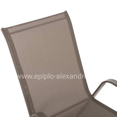 OUTDOOR ARMCHAIR LEON HM5000.04 CHAMPAGNE METAL FRAME-CHAMPAGNE TEXTILENE 54x70x93Hcm.