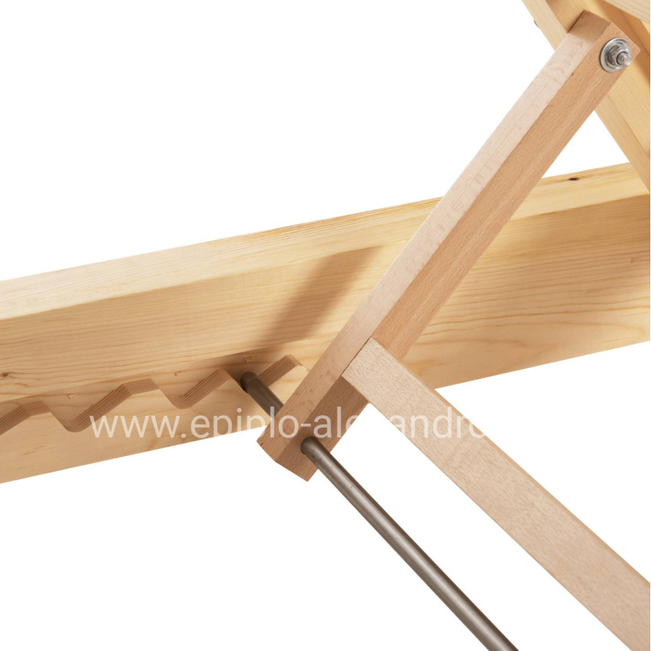 BEACH LOUNGER LOW IKARIA HM6115.01 PINE WOOD IN NATURAL 80x208x32-100Hcm.