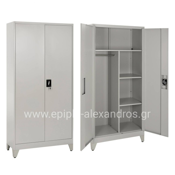 ΝΤΟΥΛΑΠΑ ΜΕΤΑΛΛΙΚΗ ΜΕ ΠΟΔΙΑ CLOD HM11981 2ΦΥΛΛΗ ΜΕ ΧΩΡΙΣΜΑ-ΑΝΟΙΧΤΟ ΓΚΡΙ 90Χ40Χ190Yεκ