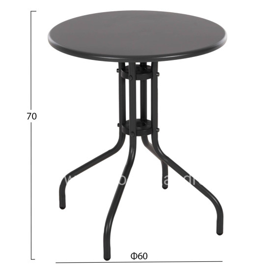 OUTDOOR ROUND TABLE LINO HM5973.01 METALLIC IN GREY Φ60x70Hcm.