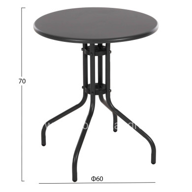 OUTDOOR ROUND TABLE LINO HM5973.01 METALLIC IN GREY Φ60x70Hcm.