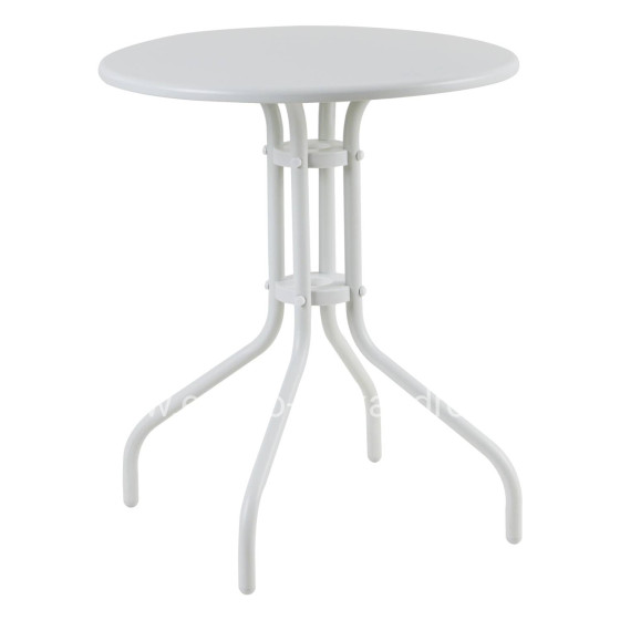 OUTDOOR ROUND TABLE LINO HM5973.02 METALLIC IN WHITE Φ60x70Hcm.